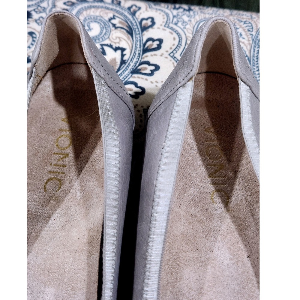 Vionic Caroll Light‎ Grey Leather Ballet Flats Orthotic Support Womens Size 9 - Picture 5 of 8